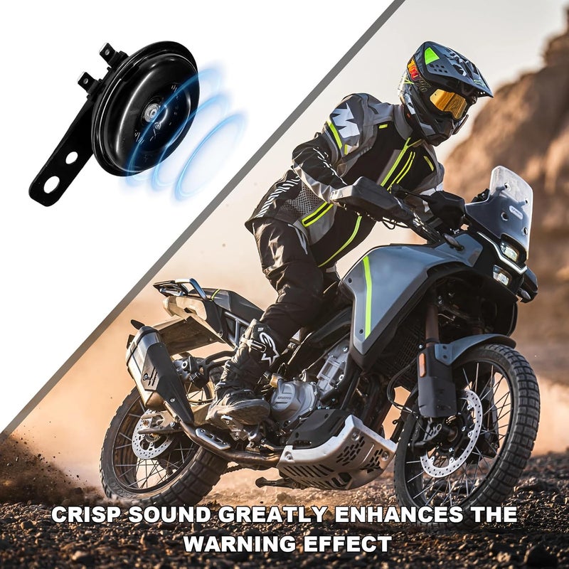 NYTKL Motorcycle Electric Horn, 12V 1.5A 105db Waterproof Round Loud Horn Speaker, Universal Small Air Horn Electric Loud Speaker for Motorcycle Scooter Dirt Bike ATV UTV - Image 5